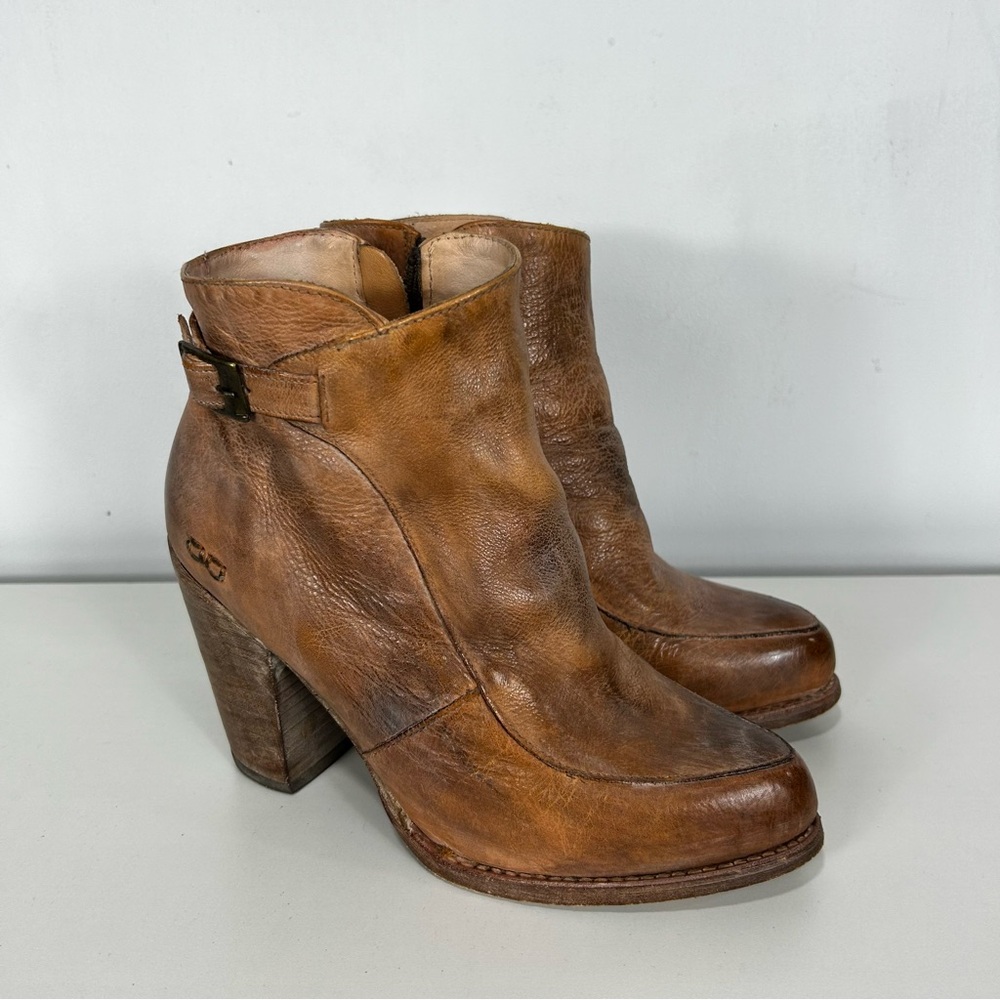 BED|STU Brown Leather Ankle Booties